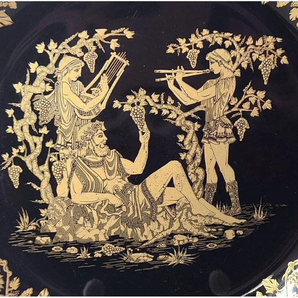 Small Decorative Collectible Handmade Greece 24K Gold Black Greek Gods, 6" - Picture 3 of 5